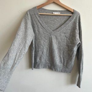 Everlane Women's Cashmere V-Neck Sweater, Grey, Size Small
